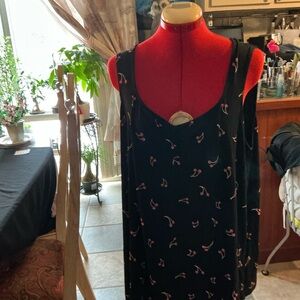 Michel Studio Black Tank with Pink Accents